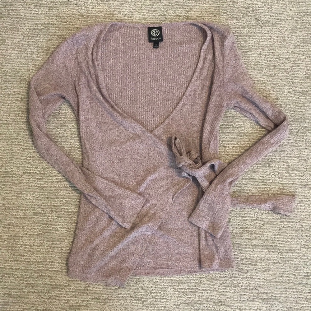 Bobeau faux wrap sweater top